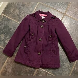 Old Navy Kids Deep Purple Quilted Pea Coat Size S
